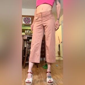 Express striped calf-length trousers, size 0